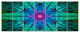 Turquoise Star Fractal Stained Glass, Abstract Canvas Print, 83"x32", 7 Panels
