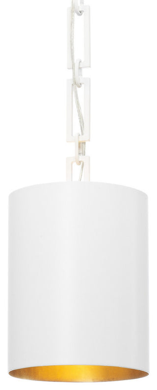 Alston 1-Light Mini Chandelier, Matte White, Antique Gold