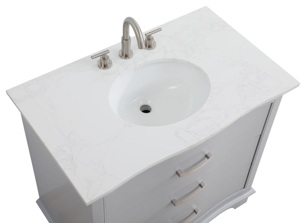 Home Living Knox 36" Single Bathroom Vanity, Grey