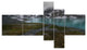 Turquoise Mountain Lake with Clouds, Landscape Canvas Print, 60"x32", 5 panels