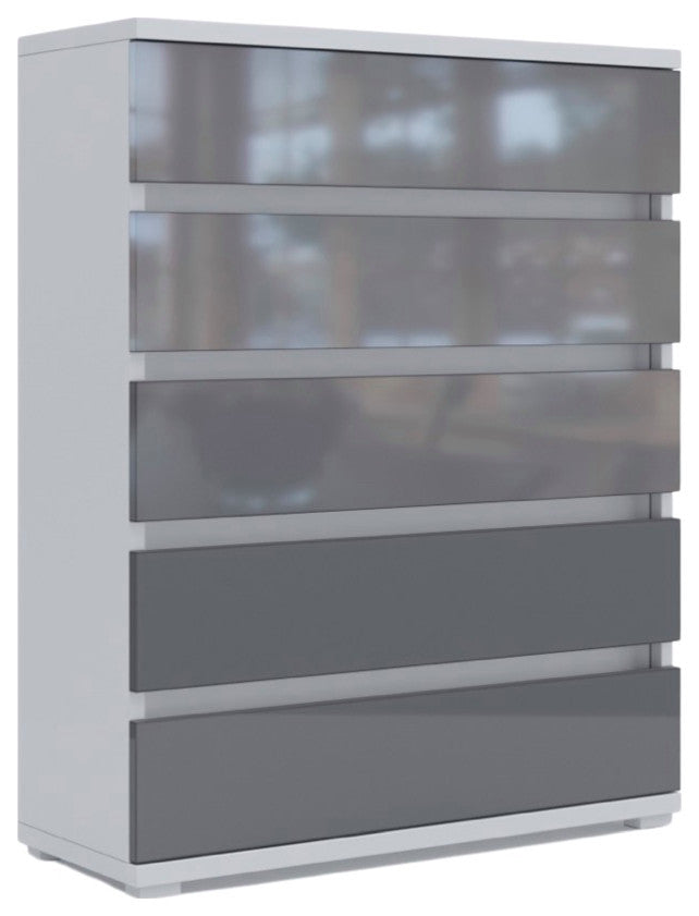LIDA Dresser, White/Grey Gloss
