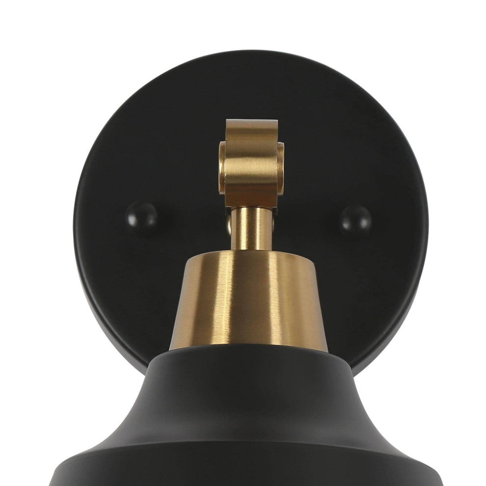 LNC 1-Light Matte Black, Metal Dome Vanity Light, 5.5"