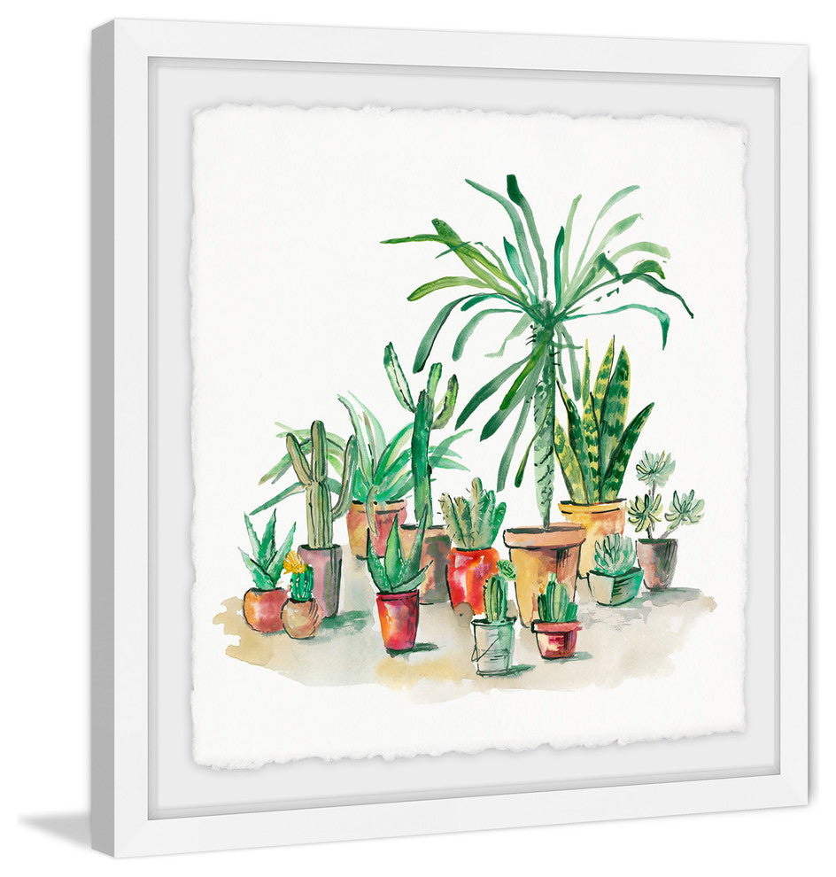 "Desert Plants" Framed Painting Print, 32"x32"