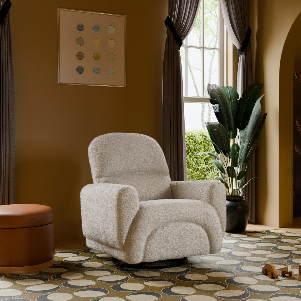Rainbow Recliner and Swivel Glider, Teddy Loop, Almond Teddy Loop