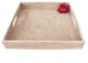 Artifacts Rattan™ Square Ottoman Tray with Cutout Handles, White Wash, 16"x16