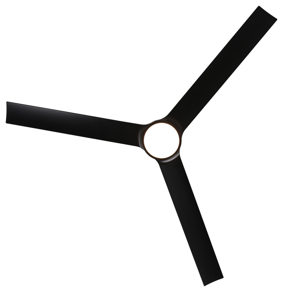 60-inch Modern ABS 3-Blade Black Ceiling Fan with Light