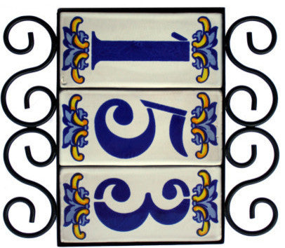 Wrought Iron House Number Frame Villa 3