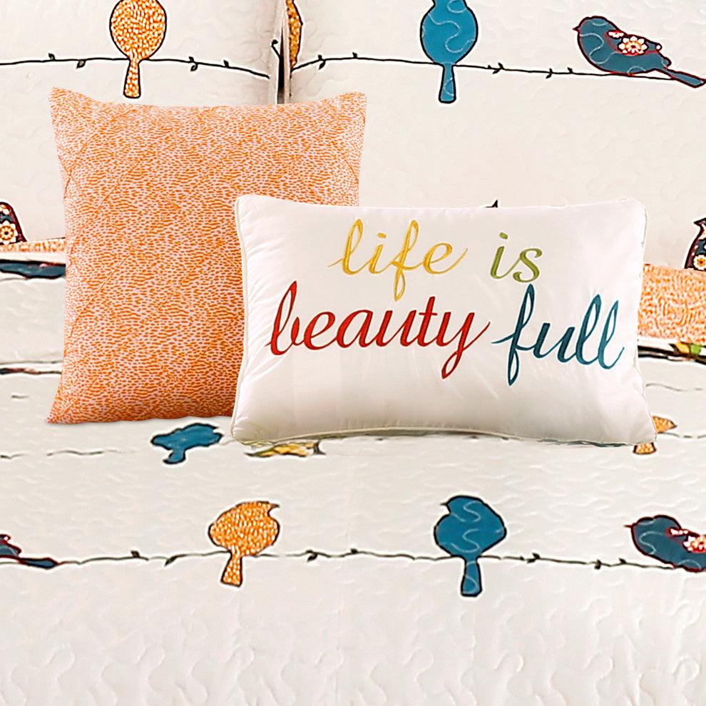 Rowley Birds Quilt Set, Multi, King