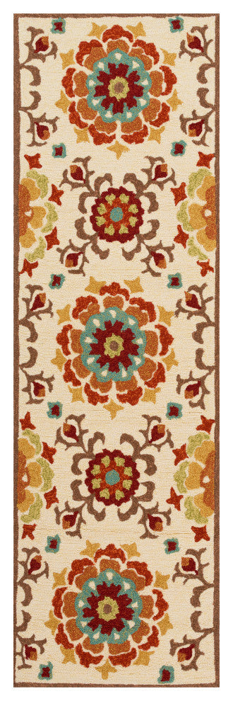 Surya Storm SOM-7703 5'x7'6" Rug, Cream/Rust/Moss/Camel/Grass Green/Wheat