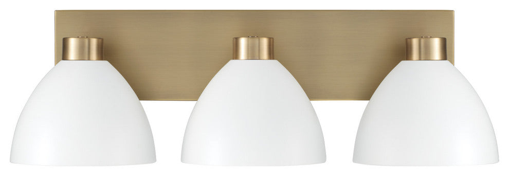 Capital Lighting 152031 Ross 3 Light 25"W Vanity Light - Aged Brass / White