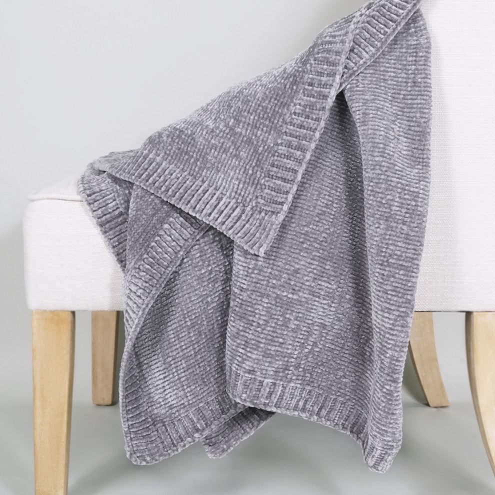 Chenille Throw, Gray