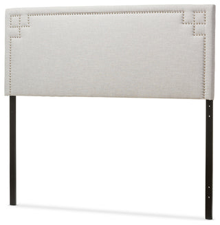 Geneva Modern Grayish Beige Fabric Upholstered Full Size Headboard