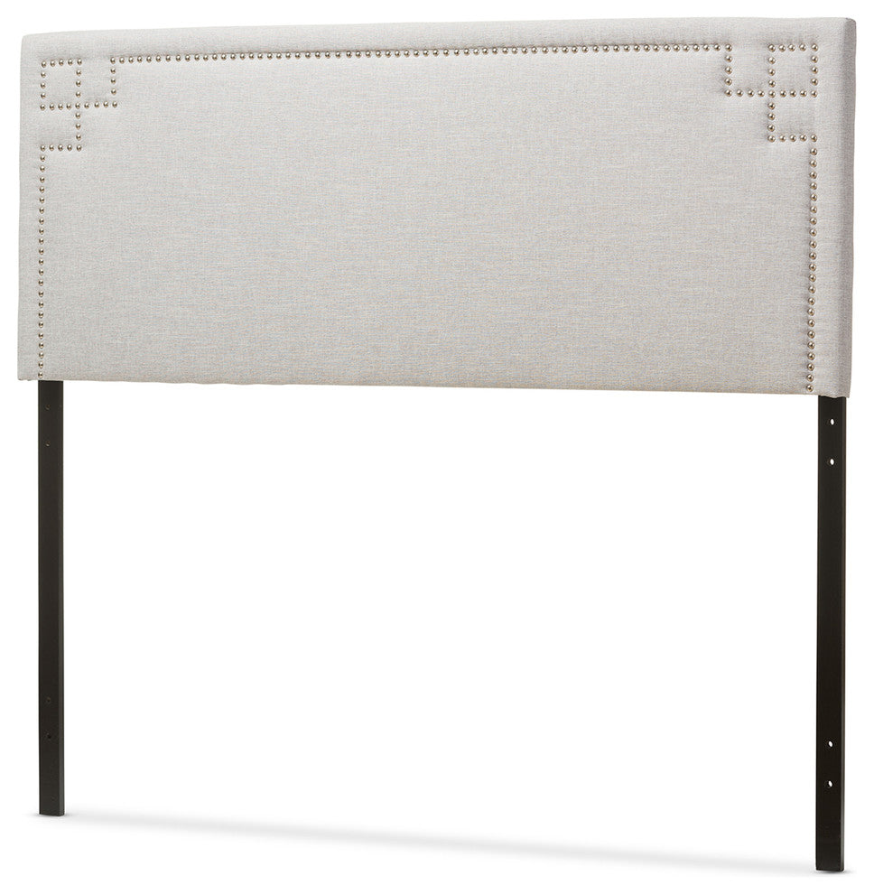 Geneva Modern Grayish Beige Fabric Upholstered Full Size Headboard