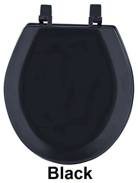 Hard Wood Standard Round Toilet Seat, Black