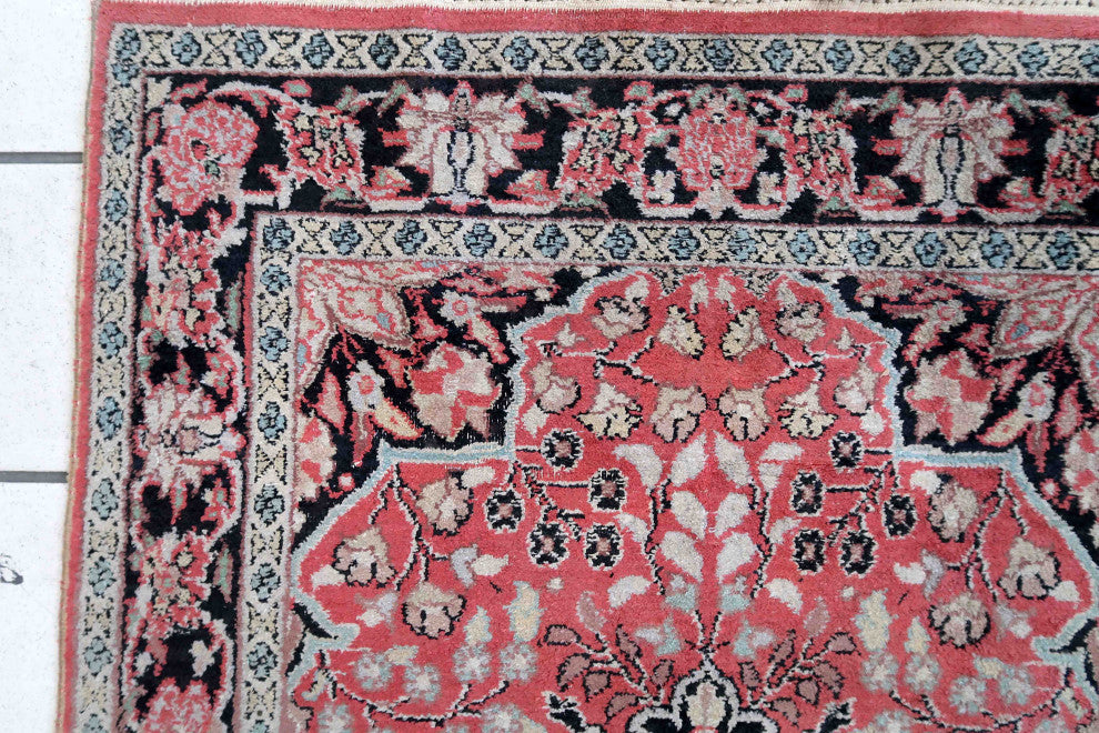 Handmade Vintage Persian Tabriz Kashmir Rug 2.5'x4.2', 78cmx129cm 1960s