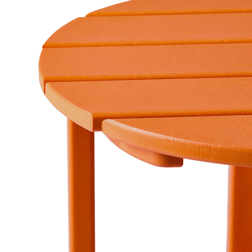 Adirondack Round Outdoor Side Table, Orange
