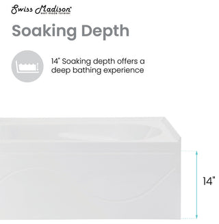 Ivy 48'' x 32" Bathtub With Apron Left Hand Drain, White