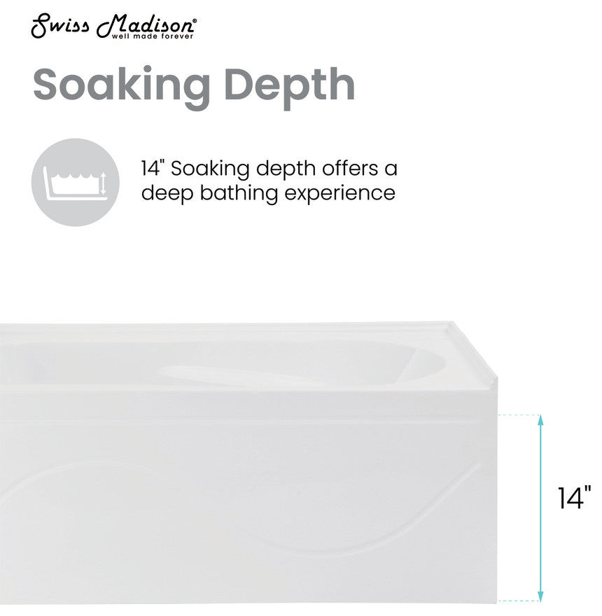 Ivy 48'' x 32" Bathtub With Apron Left Hand Drain, White