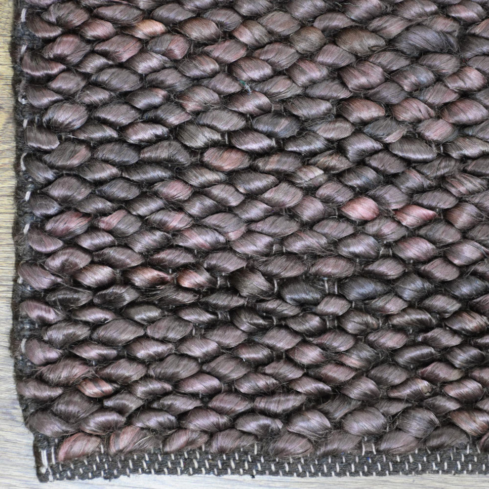 HAND WOVEN JUTE ECO-FRIENDLY AREA RUGS , brownish charcoal,Outdoor Indoor, [Rectangle] 8'x10'