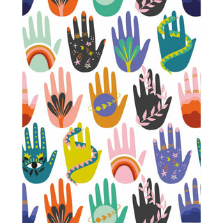 White & Purple Hamsa Peel & Stick Wallpaper