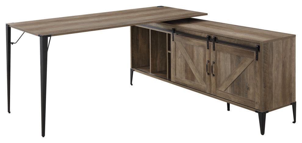Zakwani Writing Desk, Rustic Oak and Black