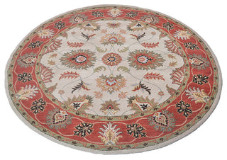 HAND TUFTED WOOL ECO-FRIENDLY AREA RUGS - Beige&Red Color, Oriental Design