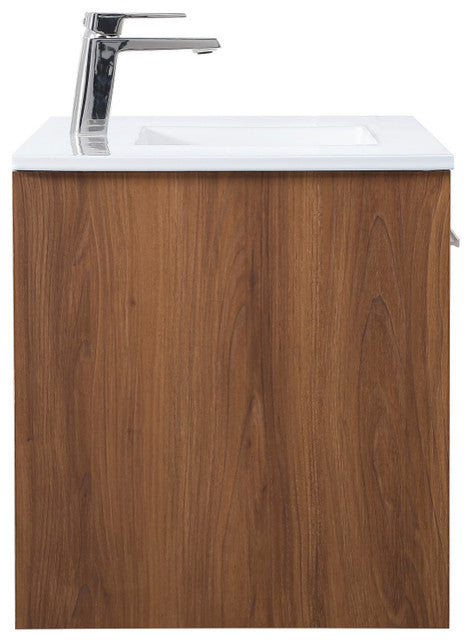 40" Single Bathroom Floating Vanity, Walnut Brown
