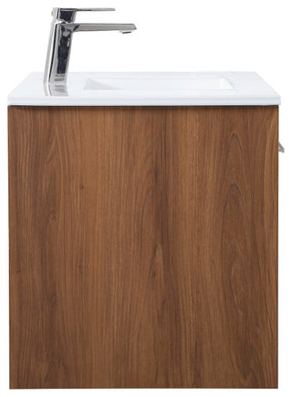 40" Single Bathroom Floating Vanity, Walnut Brown