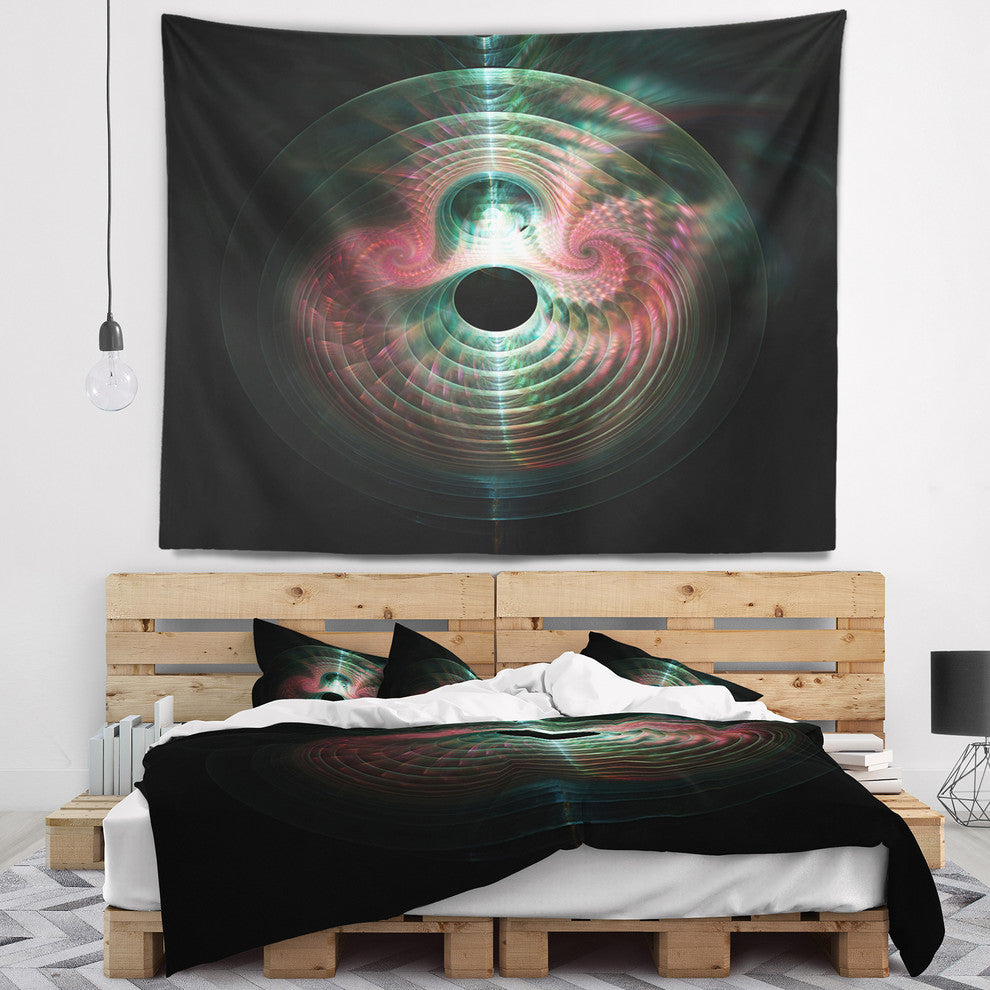 Green Pink Magical Lights Abstract Wall Tapestry, 92"x78"