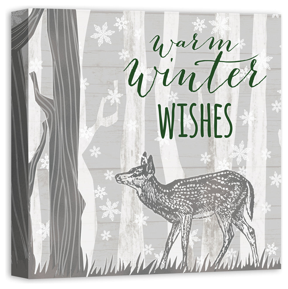 "Warm Winter Wishes" Canvas Wall Art, 20"x20"