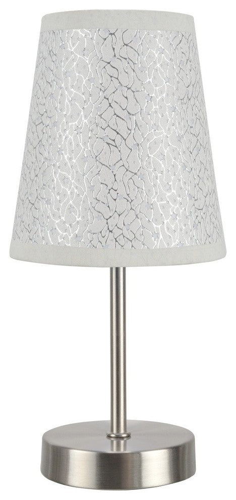 40085-8, 1-Pack Set, 1-Light Candlestick Table Lamp, Satin Nickel 10" High