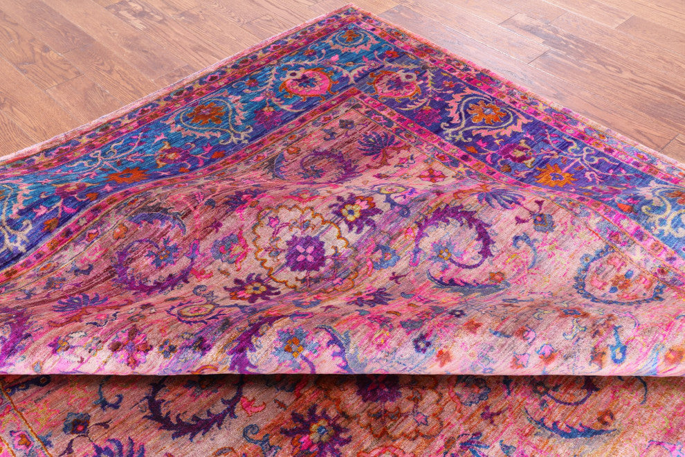 8' 11" X 12' 0" Persian Hand-Knotted Silk Rug Q6805