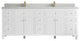 Sonoma 84 Double Sink Reeded Bath Vanity in White 2" Carrara Quartz