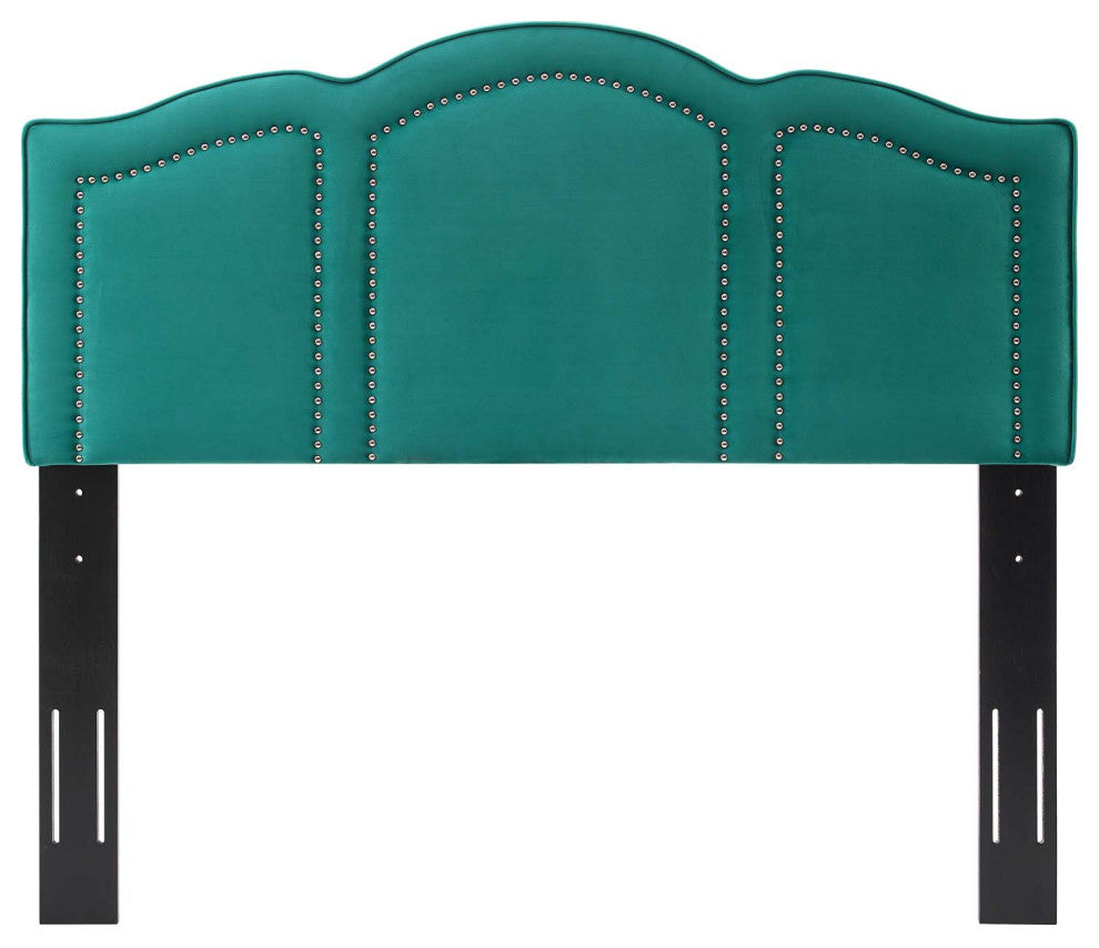 Headboard, Twin Size, Velvet, Teal Blue, Modern Contemporary, Bedroom Master