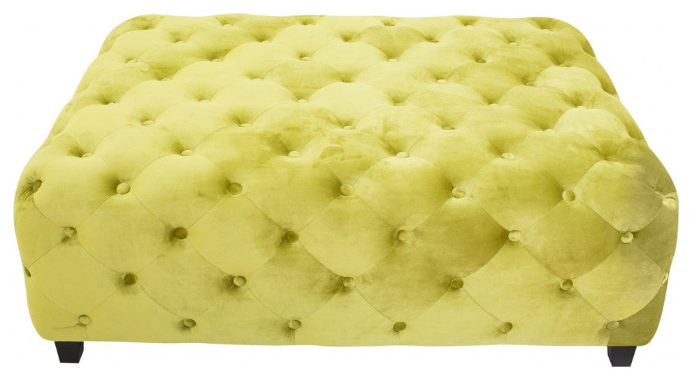 Velvety Green Modern Square Coffee Table