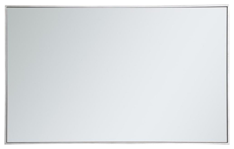 Elegant Decor Eternity 48" x 30" Contemporary Metal Frame Mirror in Silver