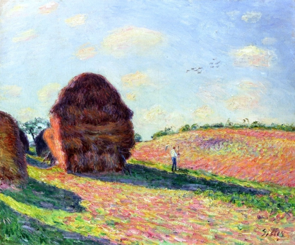 Alfred Sisley Haystacks, 20"x25" Wall Decal Print