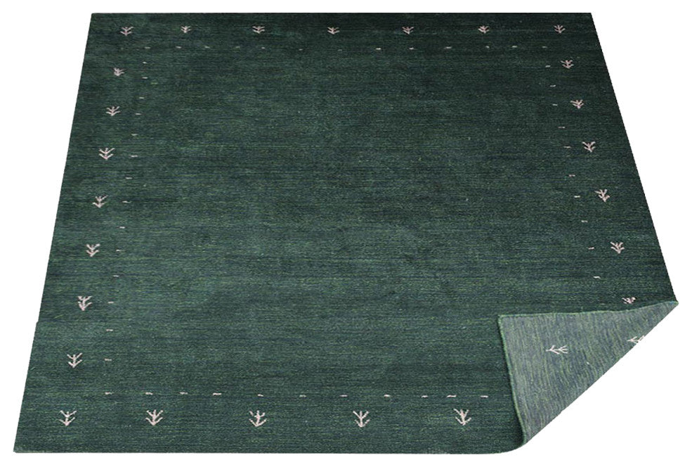 HAND KNOTTED LOOM SILK ECO-FRIENDLY AREA RUGS -8'x8',Square,Green,Contemporary