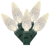 Vickerman X4G8101 100 Warm White C6 Led Single Mold Light On Green Wire