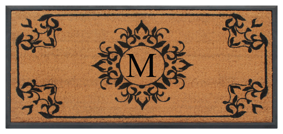 A1HC Hand-Crafted 24"x48" Rubber Coir Double/Single Monogrammed, M