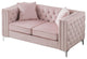 Paige Velvet Tufted Loveseat, Pink