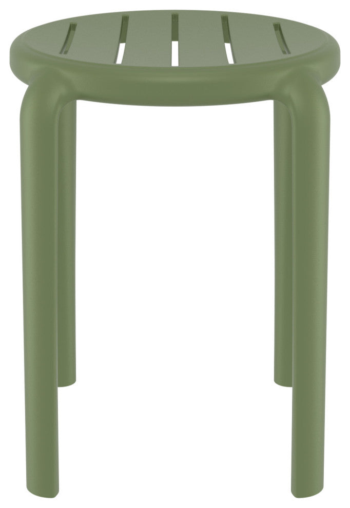 Tom Resin Dining Stool, Set of 2, Black, Olive Green