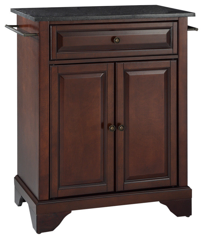 Crosley Furniture LaFayette Wood Portable Kitchen Island in Mahogany/Black