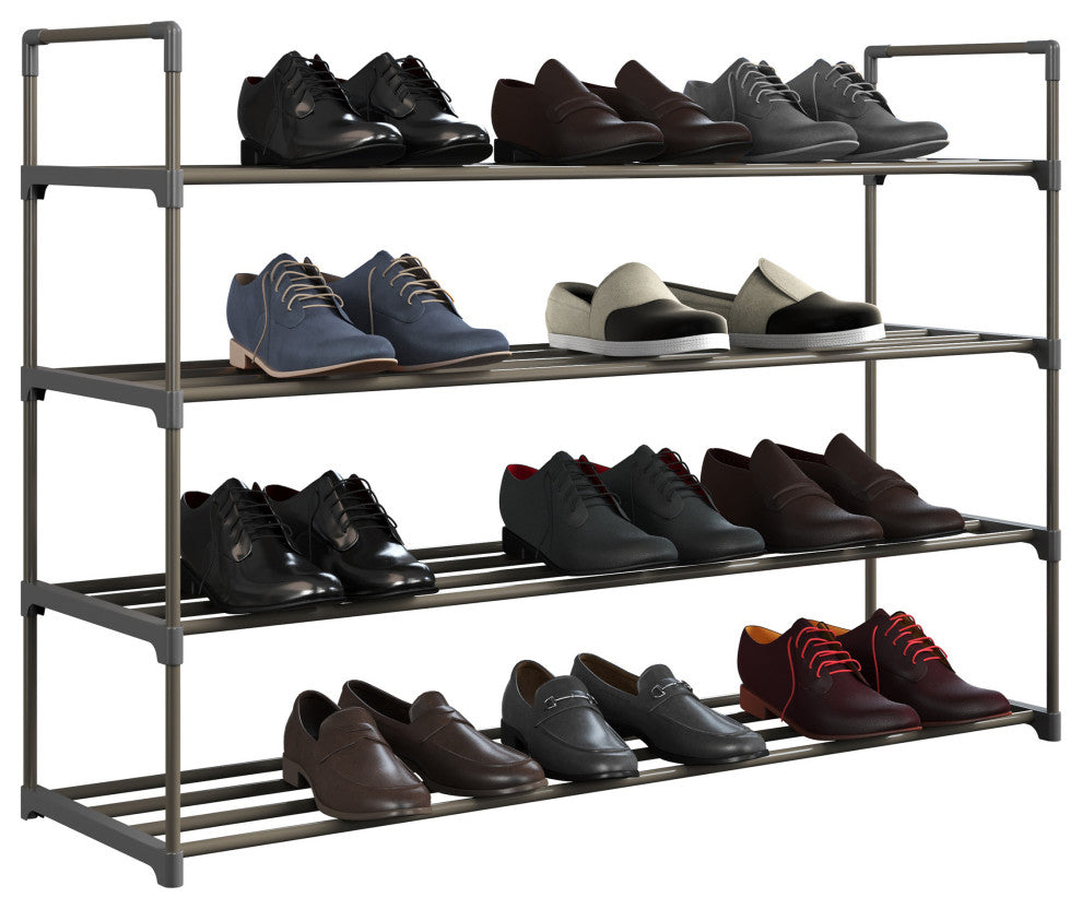 Shoe Rack 4-Tier Shoe Organizer for Closet, Bathroom, Entryway Holds 20 Pairs