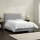 Chloe Diamond Tufted Bed, Velvet Steel Gray, Full