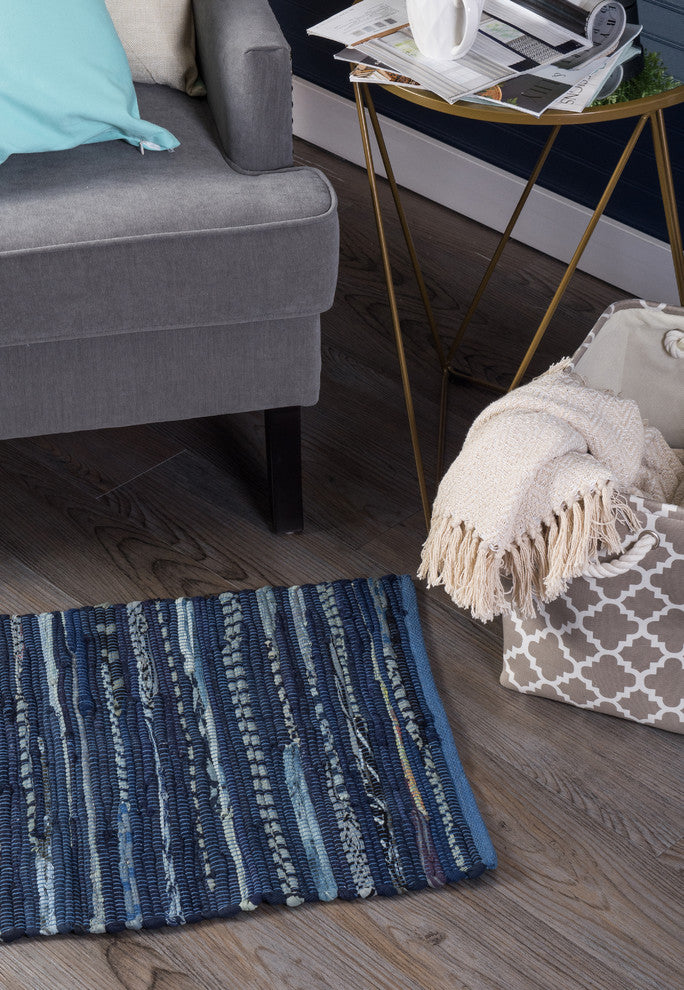 DII Multicolor Nautical Blue Rag Rug 2Ft 3In"x6Ft