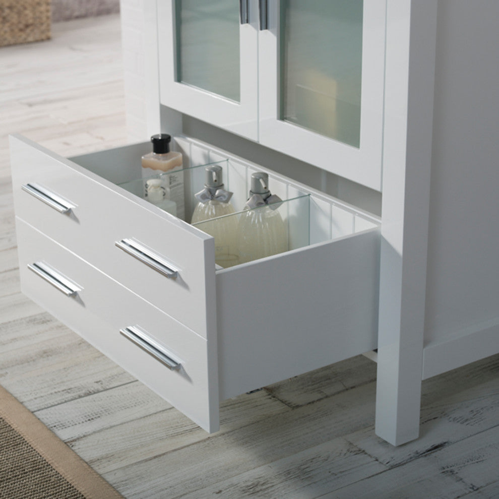 Sydney 30" Vanity Set With Mirror, Glossy White No Mirror