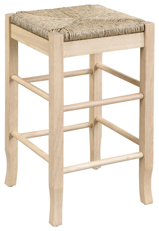 Square Rush Backless Counter Bar Stool, Blonde Oak