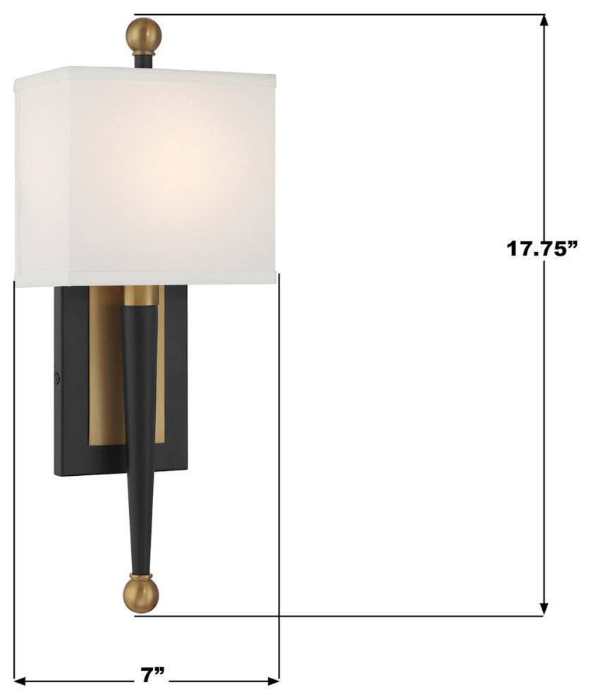 Crystorama Lighting Group ARD-832 Ardson 18" Tall Wall Sconce - Matte Black /