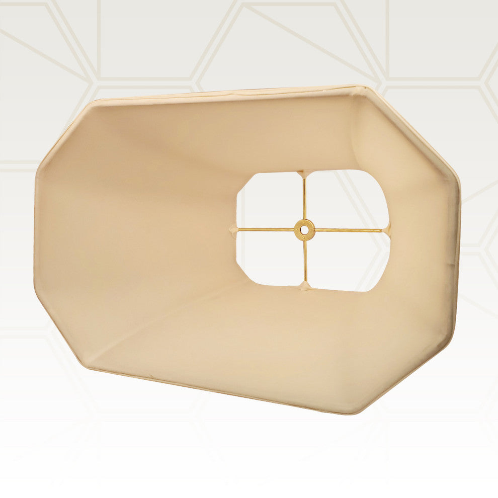 Royal Designs Rectangle Cut Corner Lamp Shade, Beige,, 7x10x(12.25x18x13.25, S